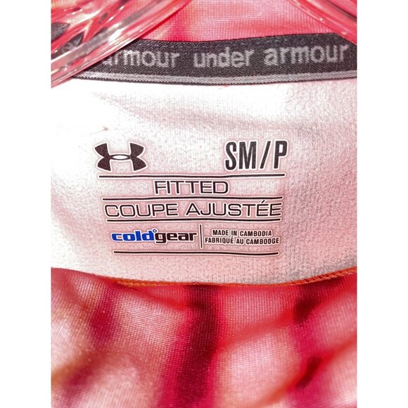 Under Armour Athletic Shirt Women’s Sz Small Fitted Cold Gear Pink Long Sleeve - Picture 5 of 9